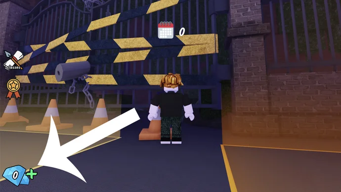 Botão de diamantes para resgatar códigos em 99 Nights in the Forest no Roblox