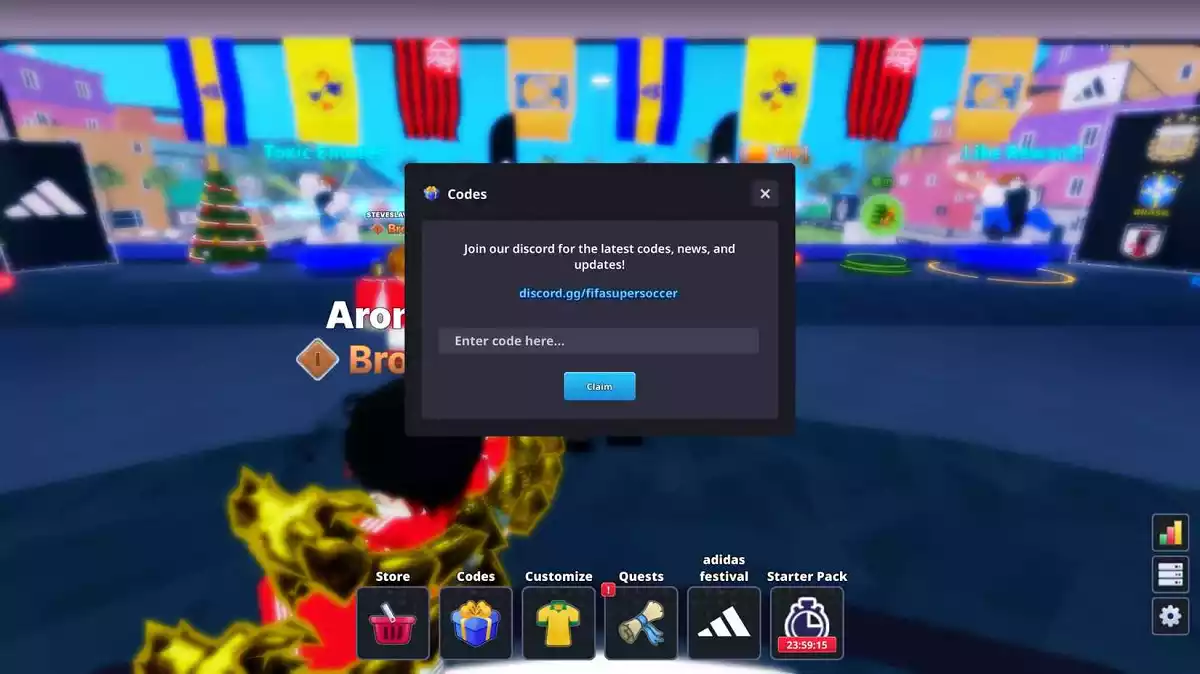 Resgatar código FIFA Roblox