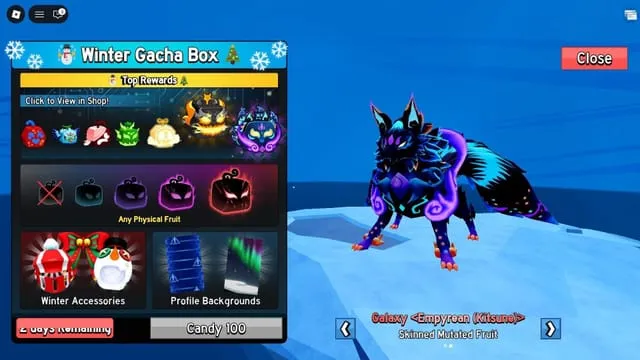 Winter Gacha em Blox Fruits