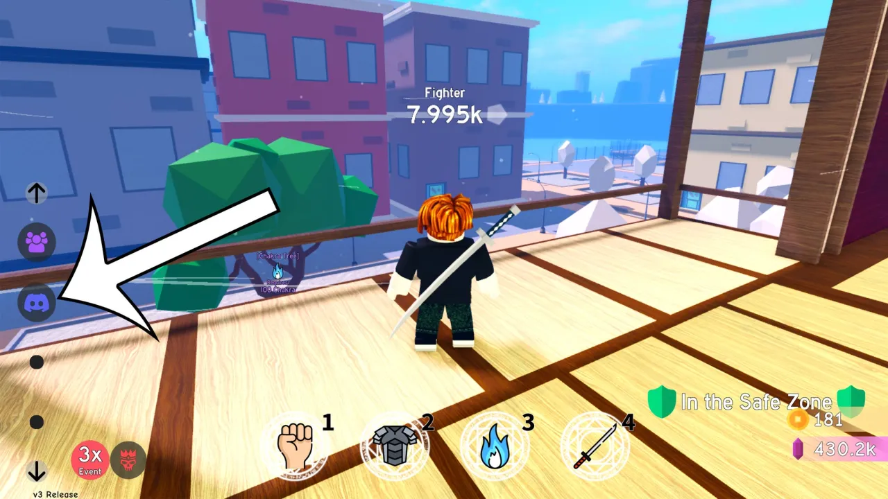 Tela de resgate de códigos Roblox no Anime Fighting Simulator Endless – passo 2