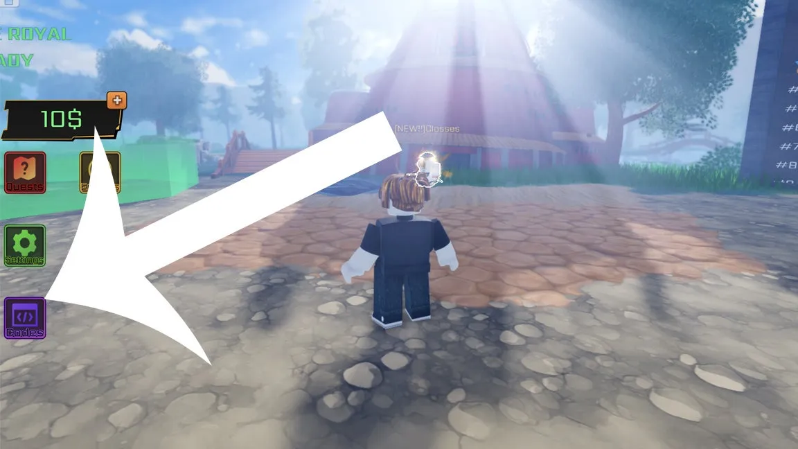 Como resgatar códigos Roblox no Anime Rails – passo 1