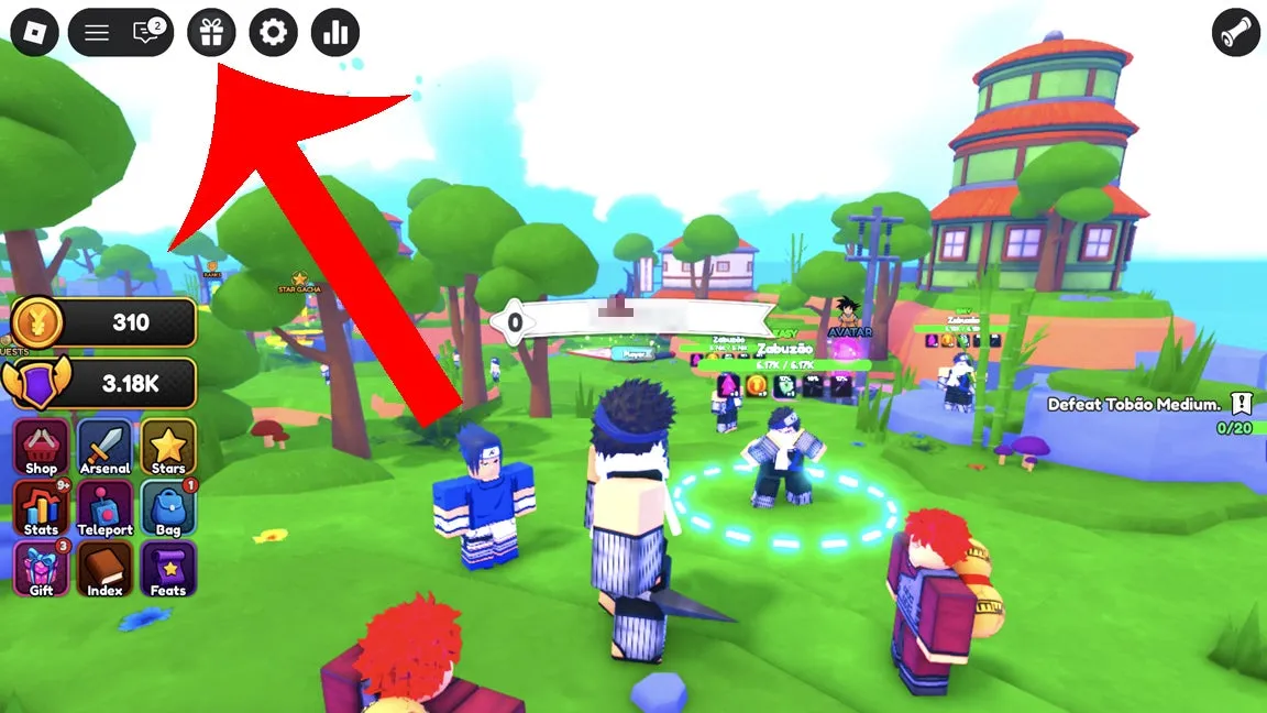 Como resgatar códigos Roblox no Anime Weapons – passo 1
