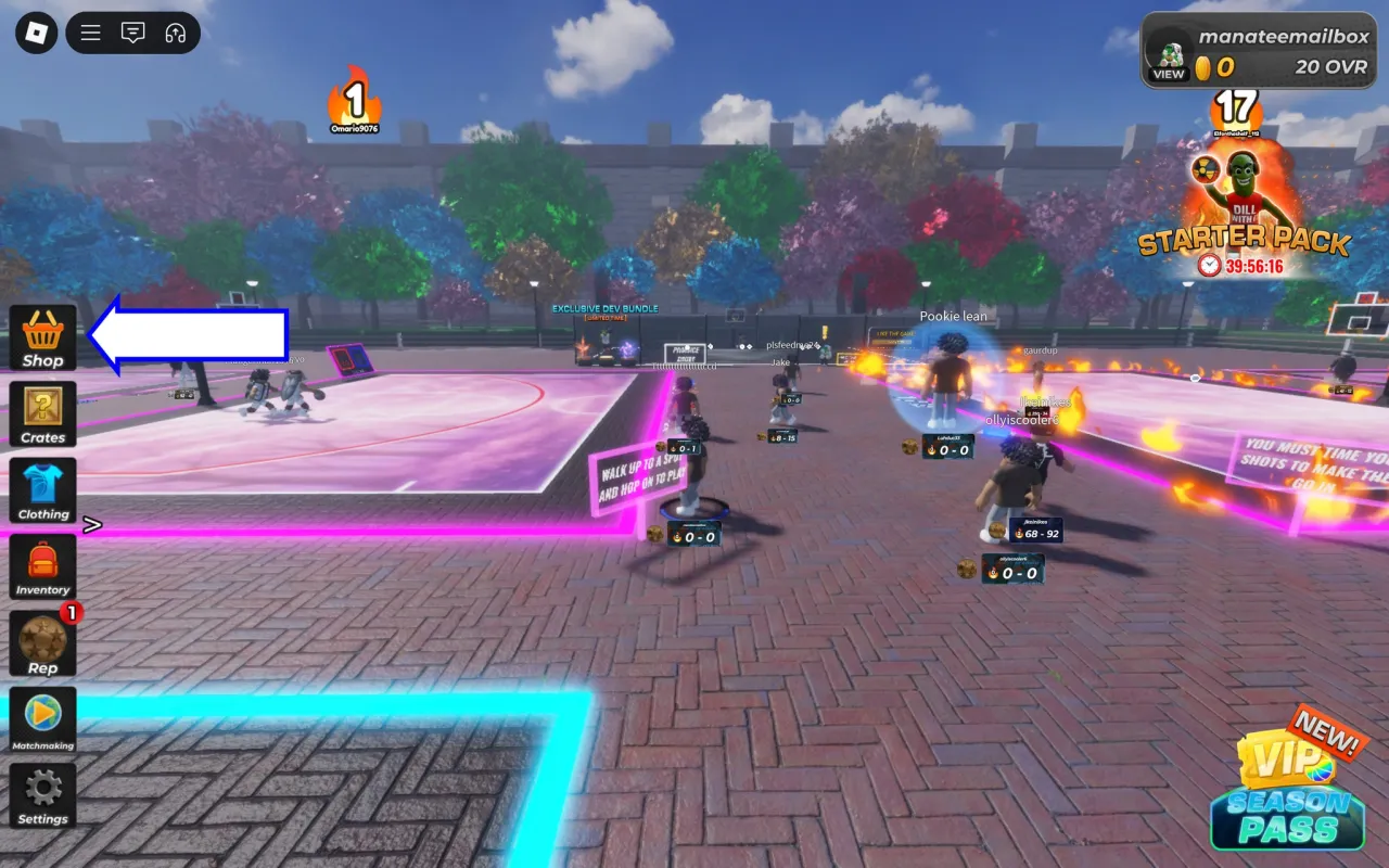 Como resgatar códigos Roblox no Arcade Basketball – passo 1