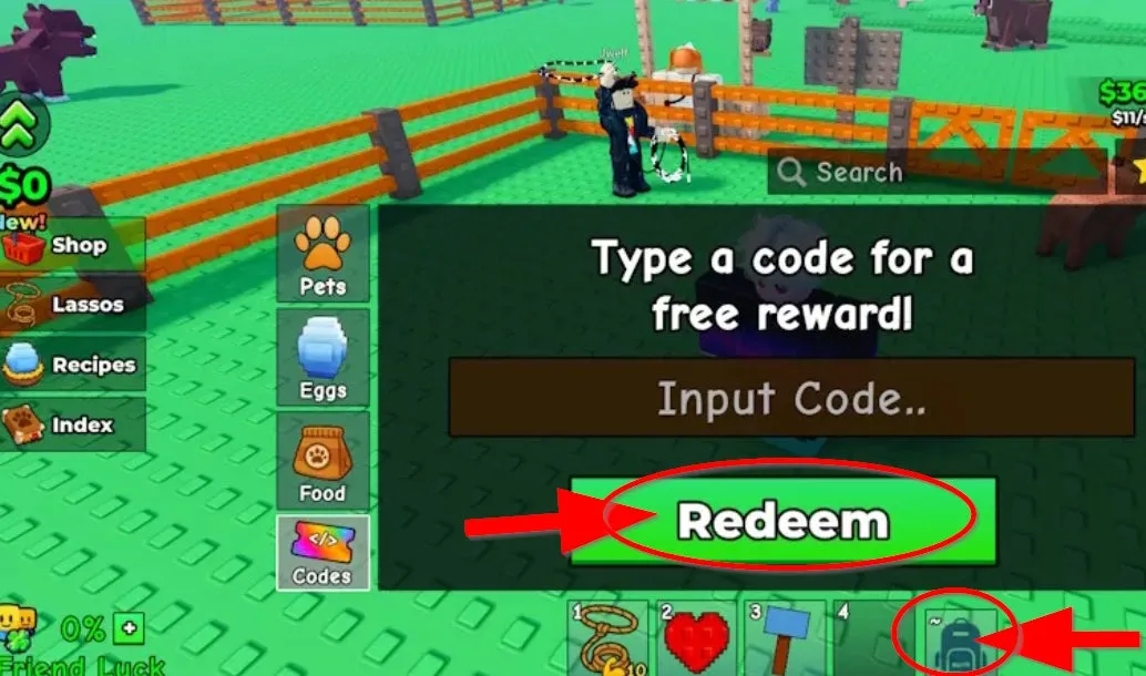 Como resgatar c&oacute;digos Roblox no Catch And Tame &ndash; passo 1