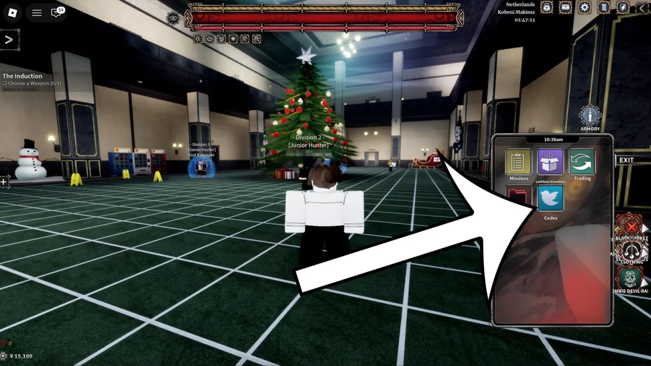 Como resgatar códigos Roblox no Devil Hunter – passo 1