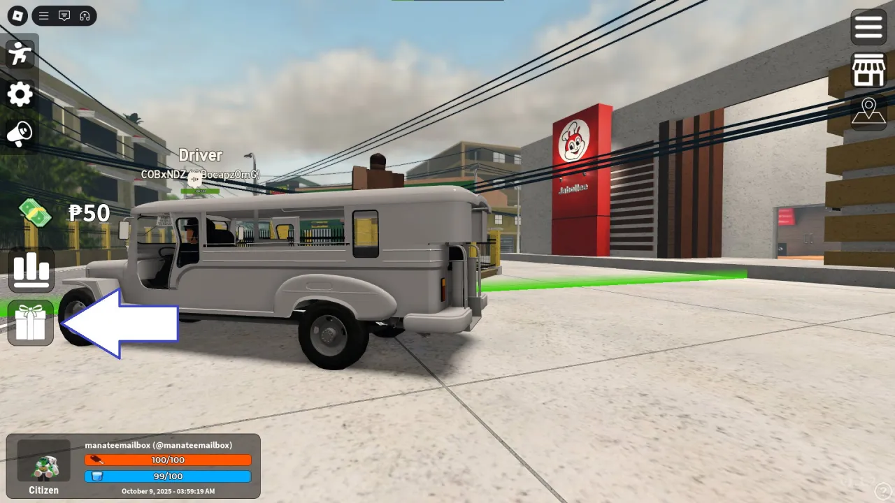 Como resgatar c&oacute;digos Roblox no Diesel N Steel &ndash; passo 1