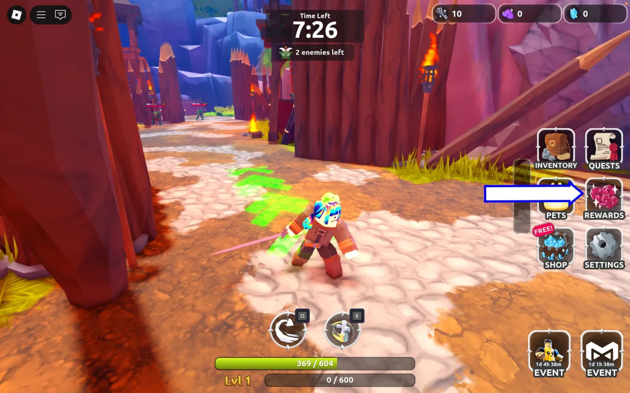 Como resgatar códigos Roblox no Dungeon Heroes – passo 1
