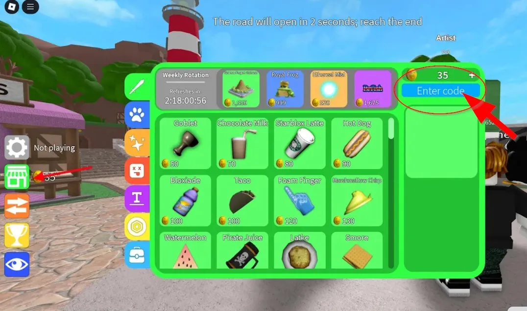 Como resgatar c&oacute;digos Roblox no Epic Minigames &ndash; passo 1