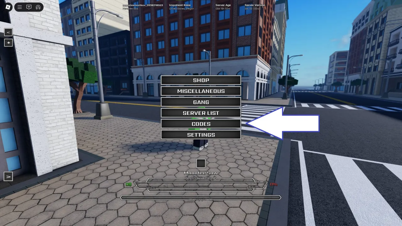 Como resgatar c&oacute;digos Roblox no Fistborn &ndash; passo 1