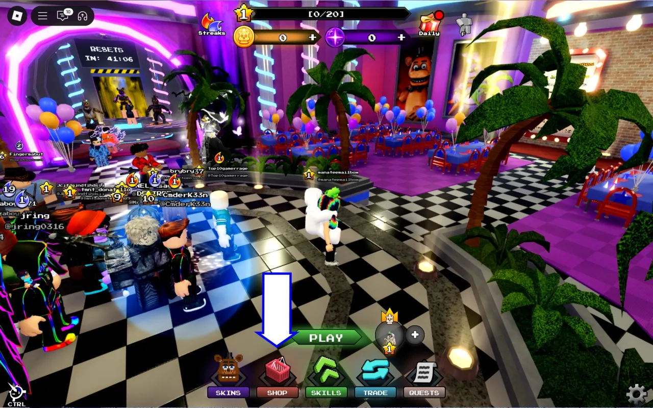 Como resgatar códigos Roblox no Five Nights Hunted – passo 1