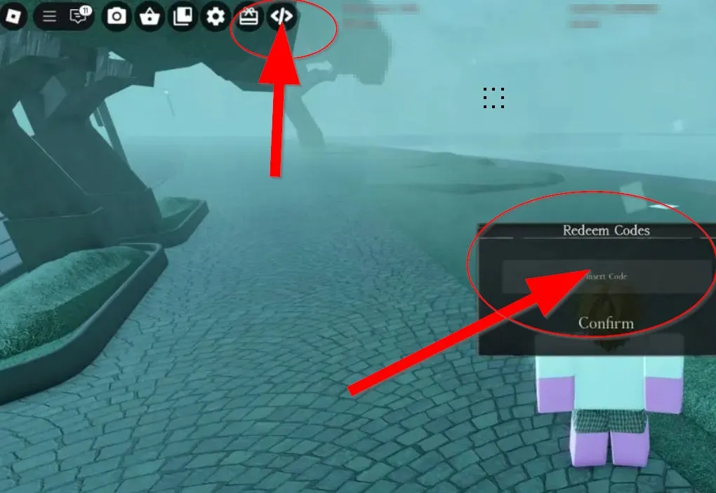 Como resgatar códigos Roblox no Ghoul Re – passo 1