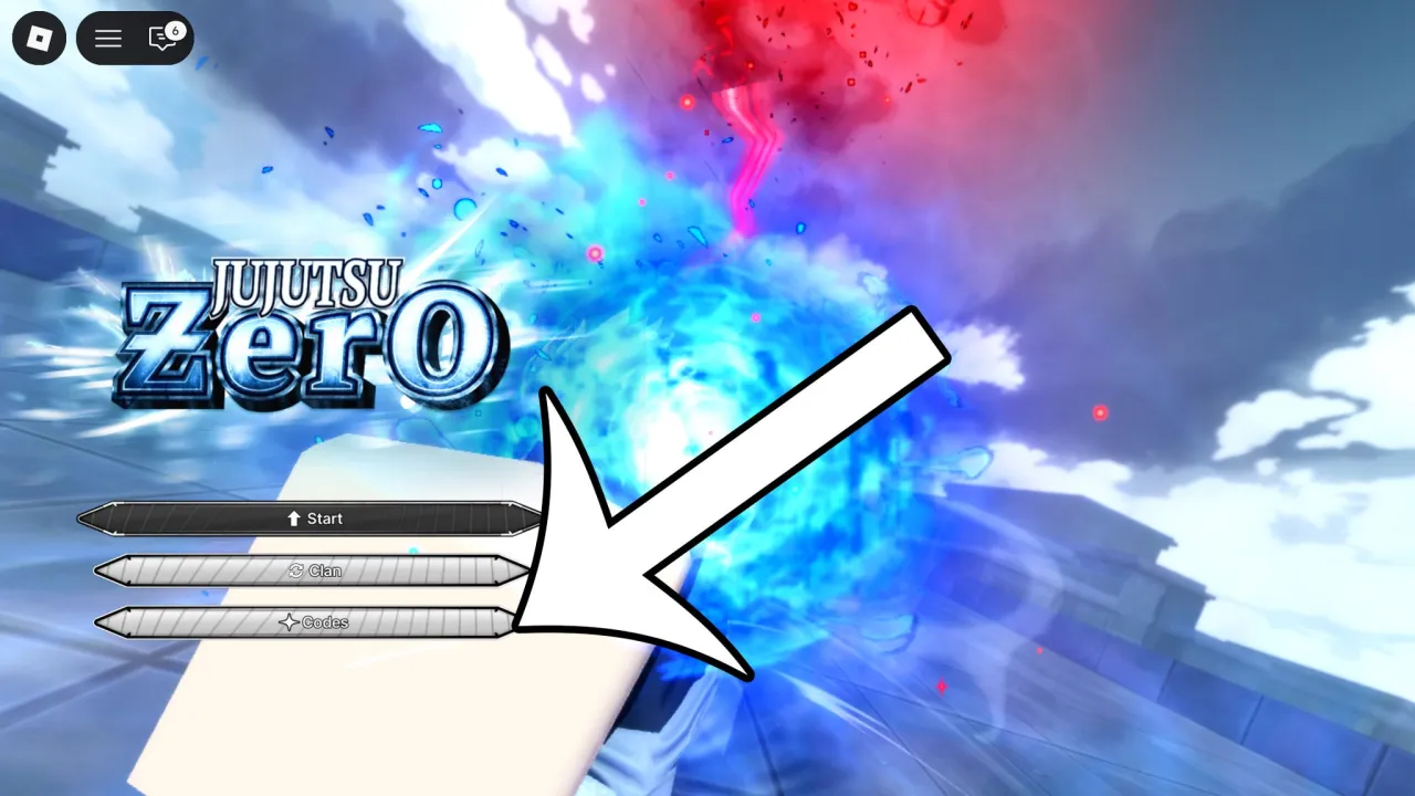 Como resgatar c&oacute;digos Roblox no Jujutsu Zero &ndash; passo 1