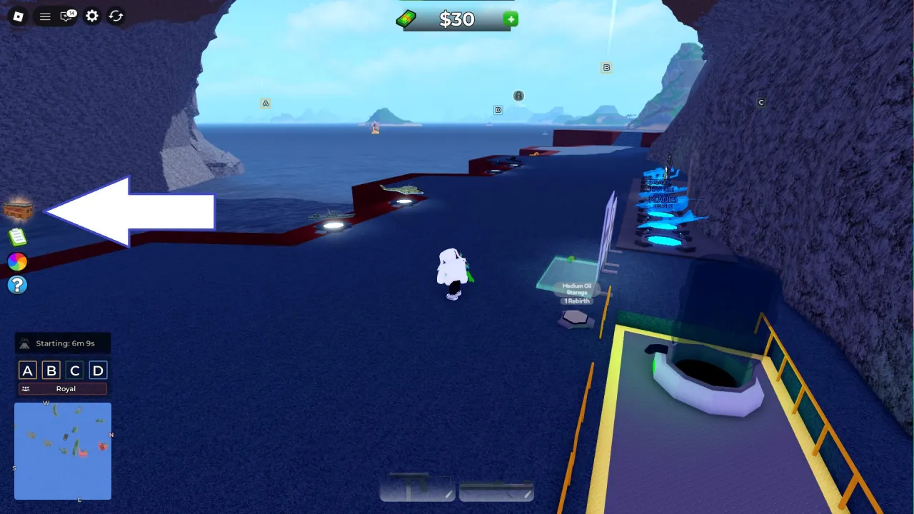 Como resgatar códigos Roblox no Navy Tycoon – passo 1