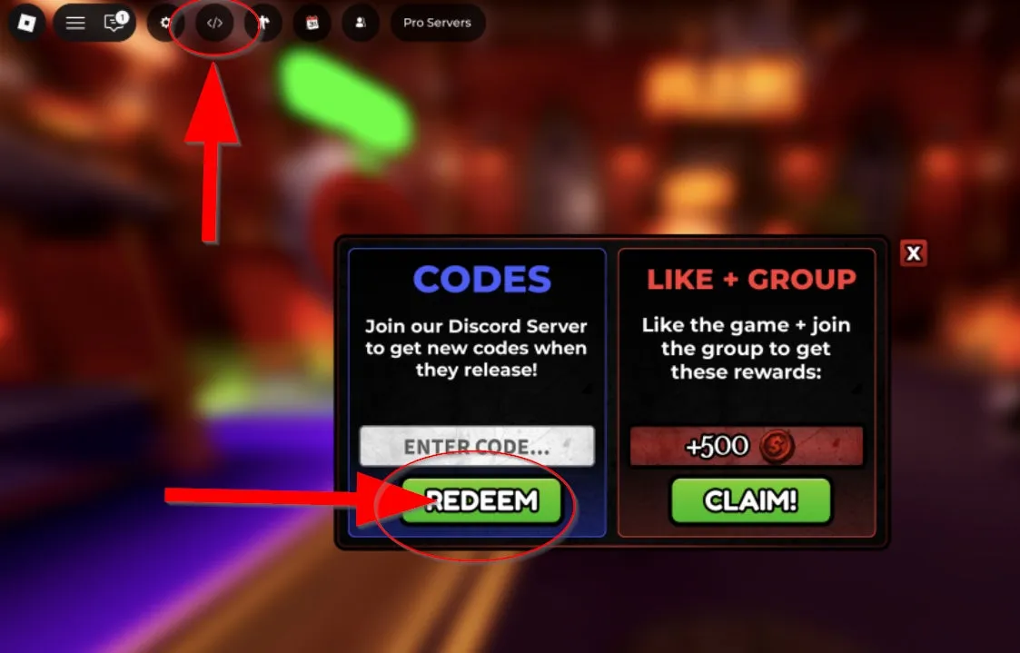 Como resgatar códigos Roblox no One Of Us – passo 1