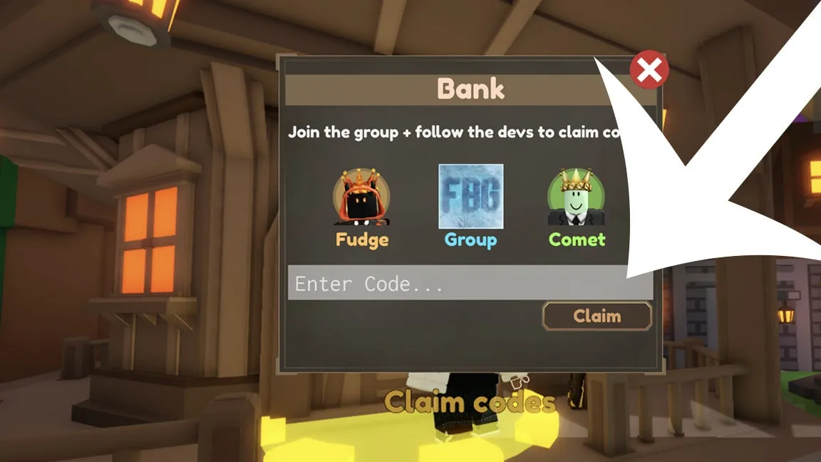 Onde inserir códigos Roblox no Pixel Blade – passo 3