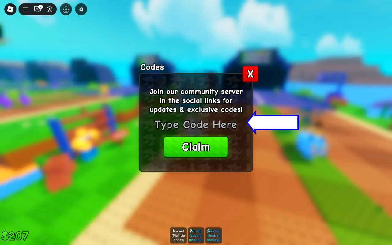 Como resgatar códigos Roblox no Plants Vs Brainrots – passo 4