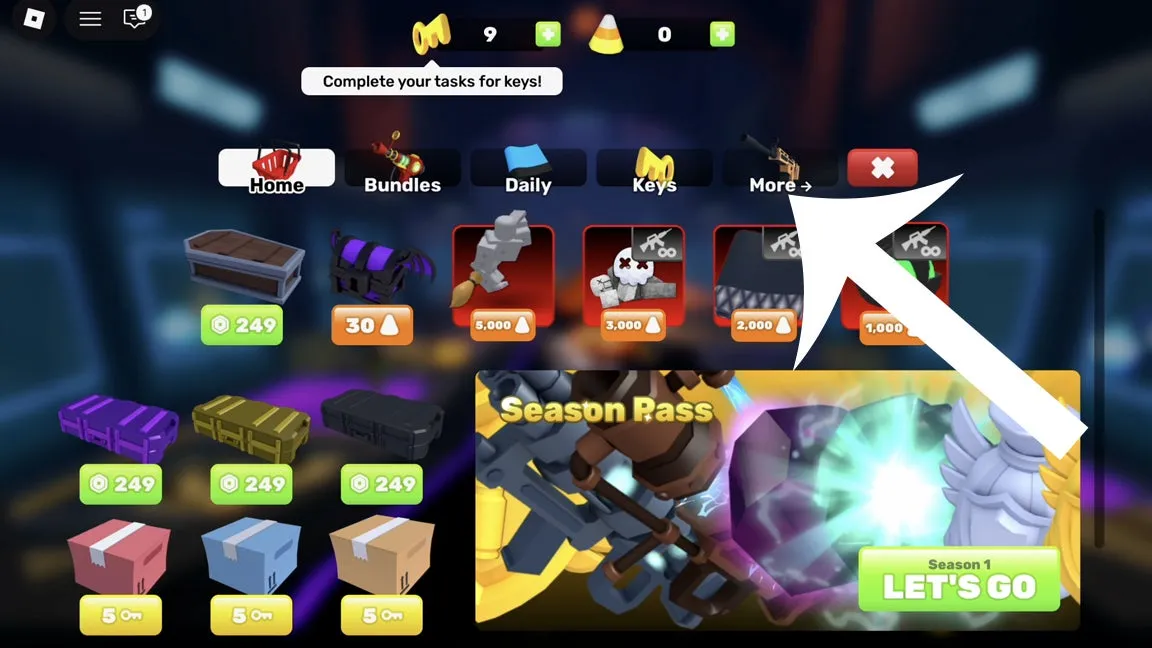 Onde inserir códigos Roblox no Rivals – passo 3