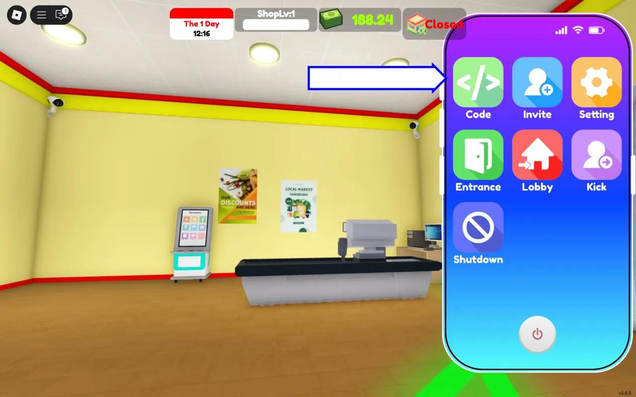 Como resgatar códigos Roblox no Supermarket Together – passo 1
