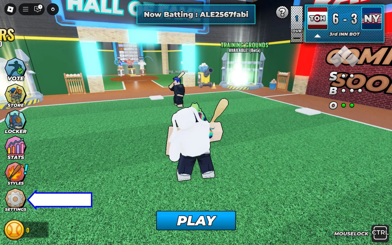 Como resgatar códigos Roblox no Superstar Baseball – passo 1