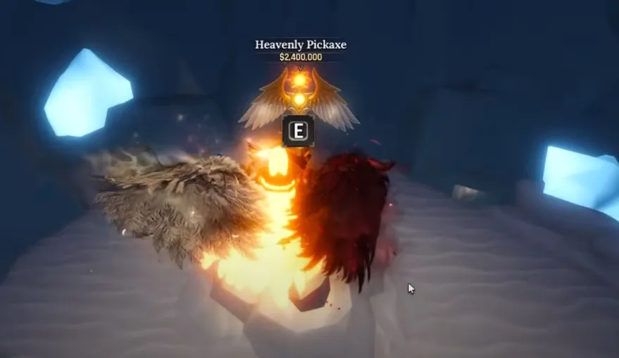 Local da Heavenly Pickaxe Picareta Celestial no The Forge Roblox