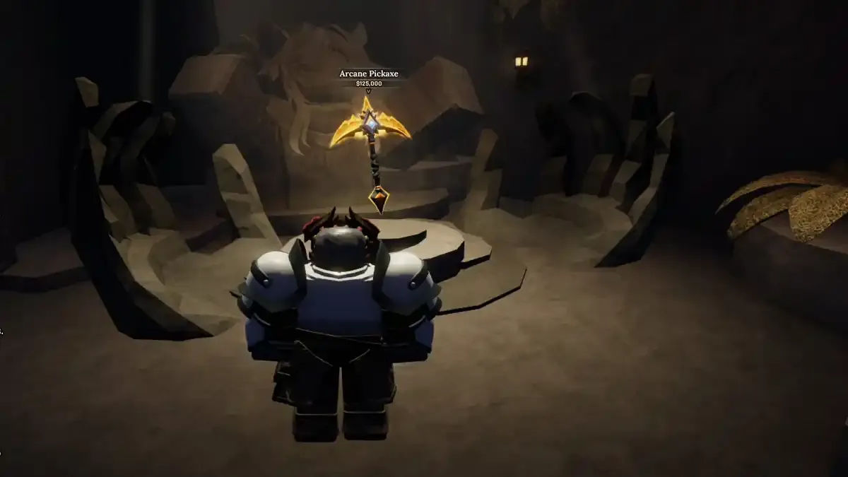 Arcane Pickaxe em The Forge Roblox