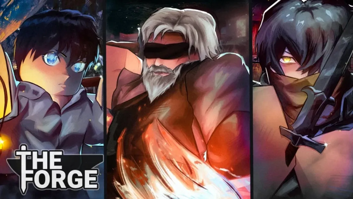 Jogabilidade de The Forge no Roblox com combate e construção em 2026