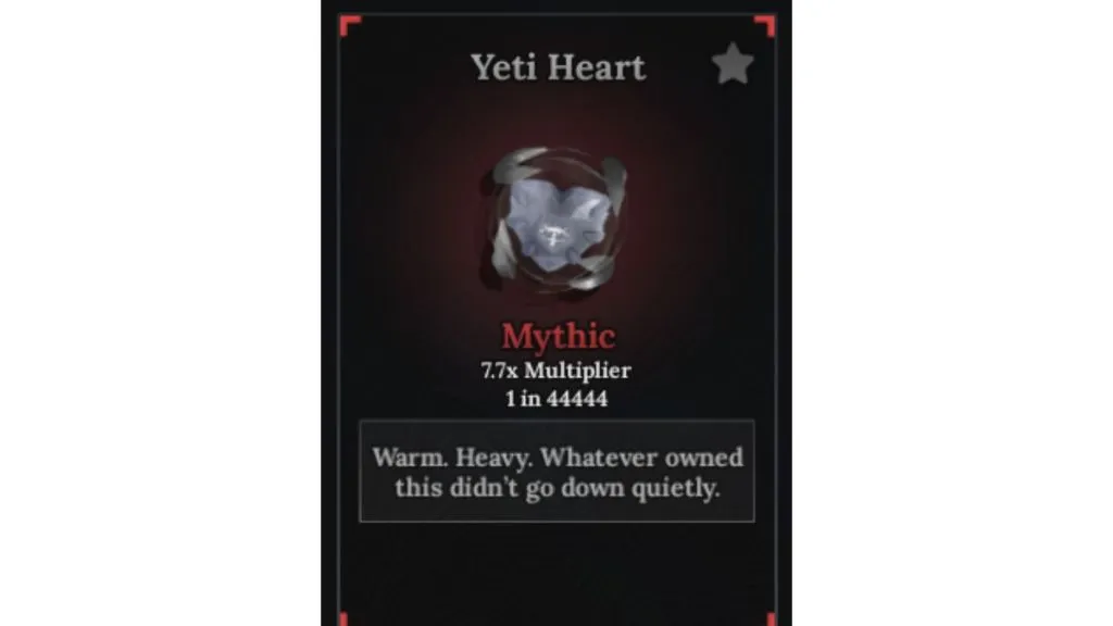 Yeti Heart em The Forge no Roblox