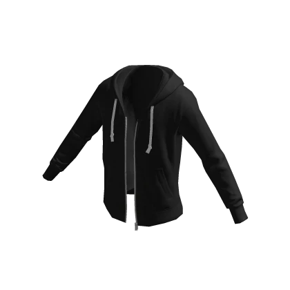 Zip Hoodie - Black – item grátis do Roblox