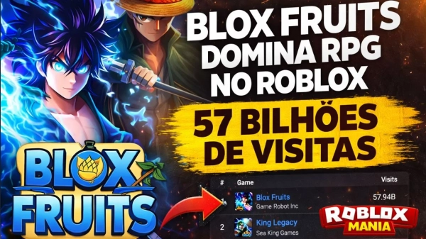 Notícia Roblox: Blox Fruits domina RPG no Roblox e atinge 57 bilh&otilde;es de visitas