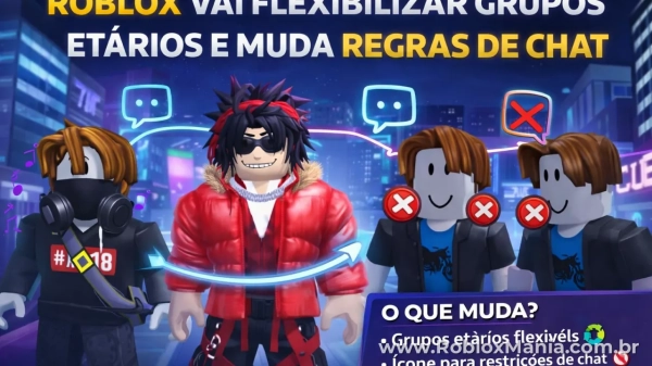 Notícia Roblox: Roblox muda grupos et&aacute;rios e libera novo acesso ao chat