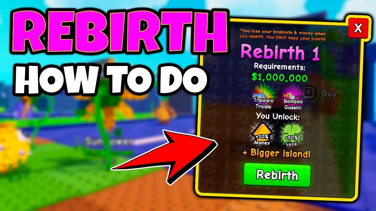 Roblox muda sistema de Rebirth em Plants Vs Brainrots
