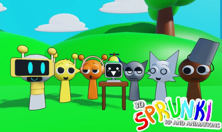 Imagem oficial do jogo 3D Sprunki RP And Animations no Roblox