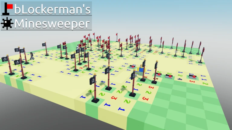 Imagem oficial do jogo bLockerman's Minesweeper no Roblox
