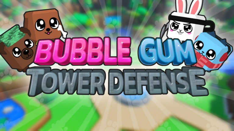 Imagem oficial do jogo Bubble Gum Tower Defense no Roblox