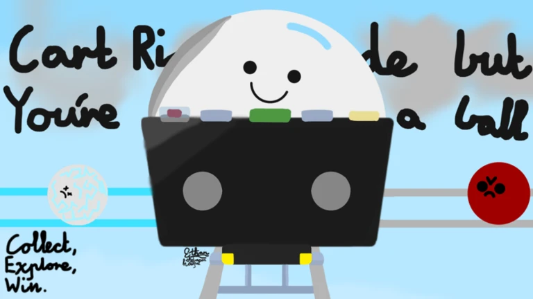 Imagem oficial do jogo Cart ride but you're a ball no Roblox