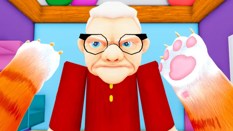 Imagem oficial do jogo Cat vs Grandma no Roblox