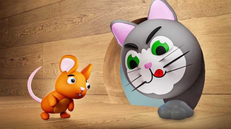Imagem oficial do jogo Cat VS Mouse no Roblox