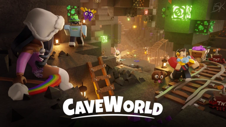 Imagem oficial do jogo CaveWorld no Roblox