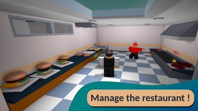 Imagem oficial do jogo Cook Burgers no Roblox
