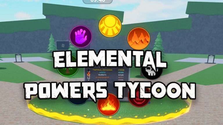 Imagem oficial do jogo Elemental Powers Tycoon no Roblox
