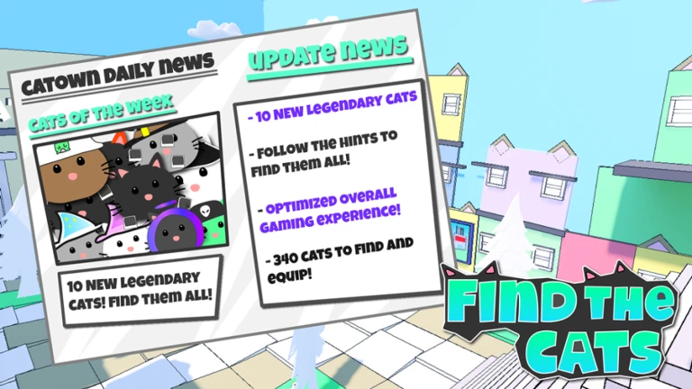 Imagem oficial do jogo Find The Cats! NEW CATS! no Roblox
