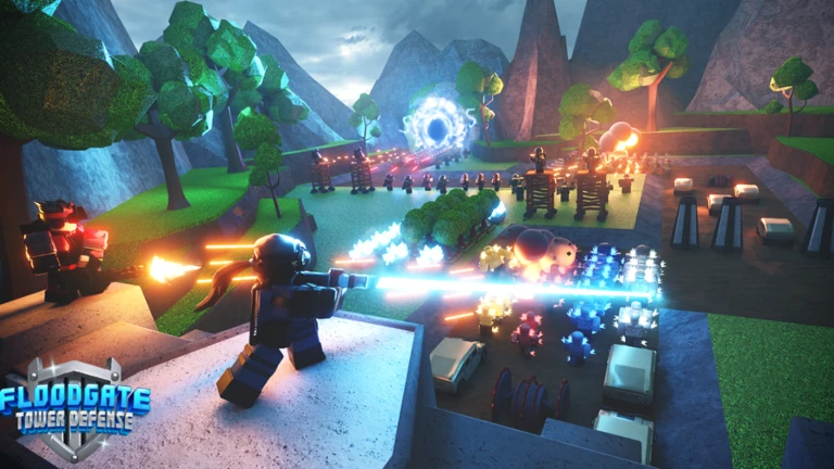 Imagem oficial do jogo Floodgate: Tower Defense no Roblox