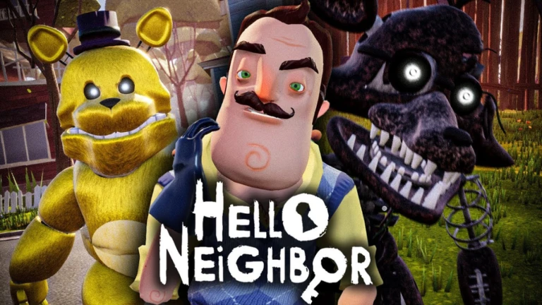Imagem oficial do jogo Hello Neighbor but Fredbear no Roblox