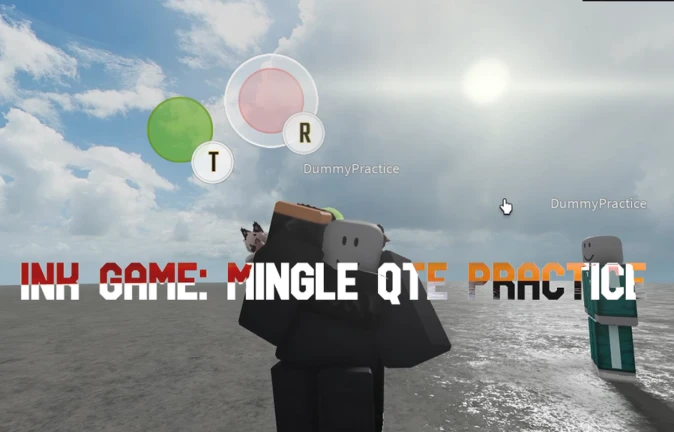 Imagem oficial do jogo Ink game: Mingle Practice QTE system no Roblox