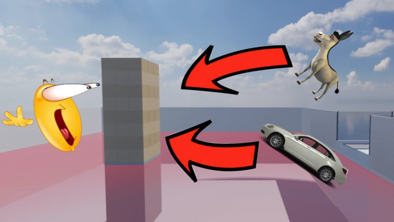 Imagem oficial do jogo Knock the Blocks no Roblox