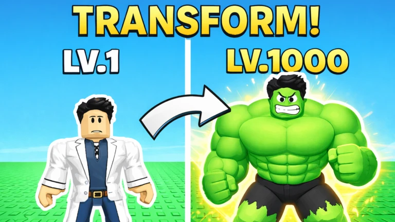 Imagem oficial do jogo Muscle Transform Simulator no Roblox