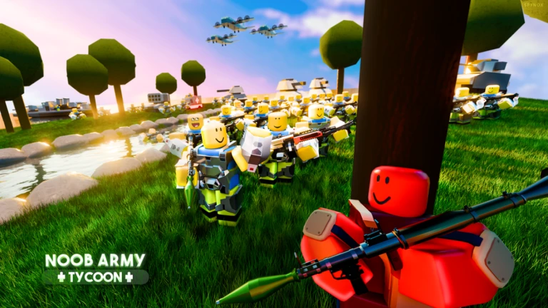 Imagem oficial do jogo Noob Army Tycoon no Roblox