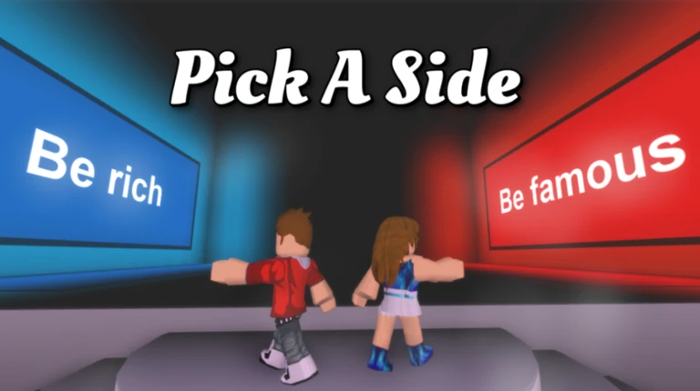 Imagem oficial do jogo Pick A Side no Roblox