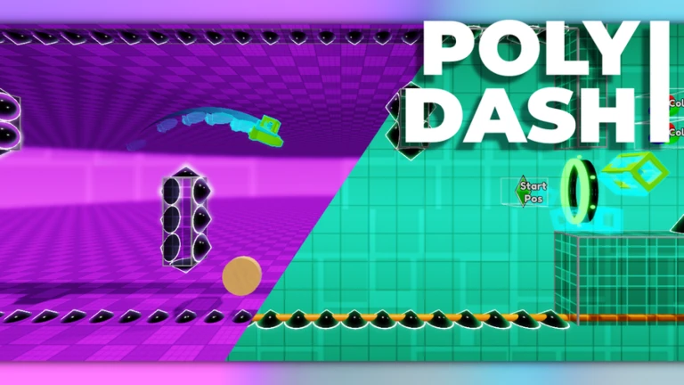 Imagem oficial do jogo Poly Dash (Geometry Dash) no Roblox