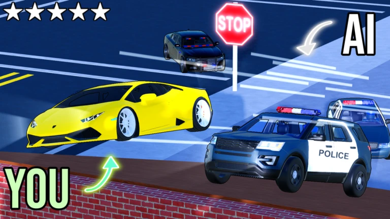 Imagem oficial do jogo Racer Vs Police AI no Roblox